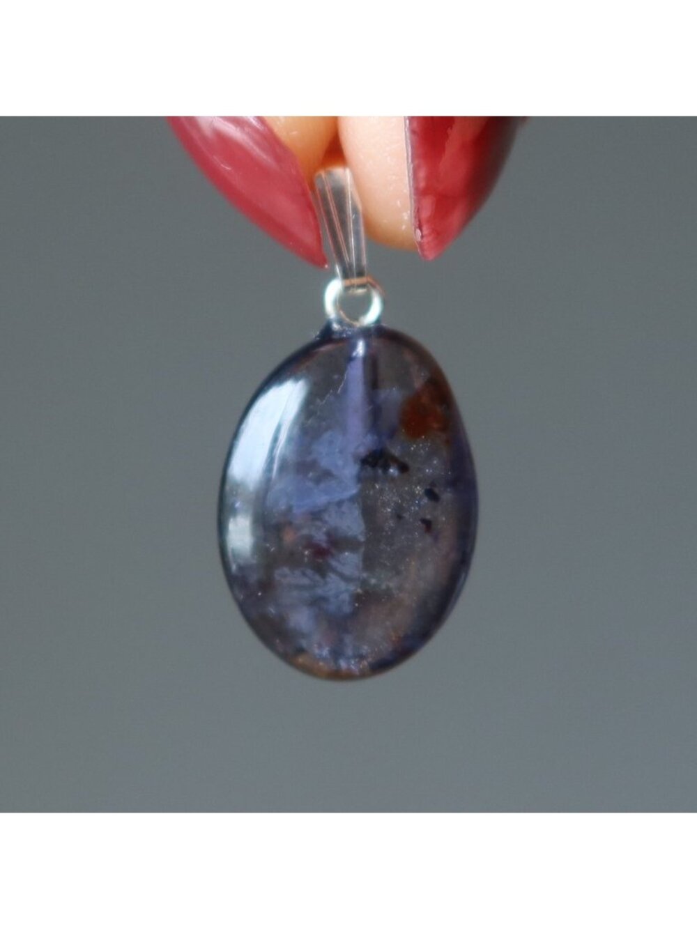 Iolite Pendant Indigo Crystal Sterling Silver Natural Gemstone Charm